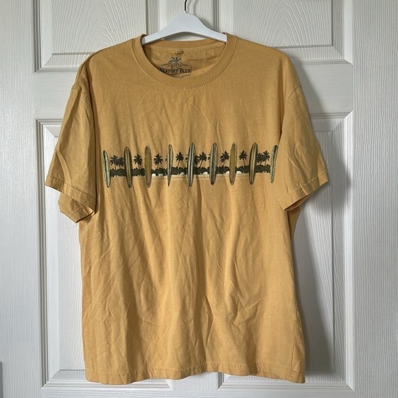 NEWPORT BLUE Men's Yellow Surf Board Graphic T-Shirt Size XL - Picture 1 of 5